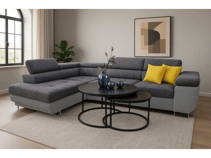 Sedací souprava Tony L černošedá