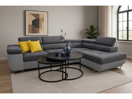 Sedací souprava Tony P černošedá