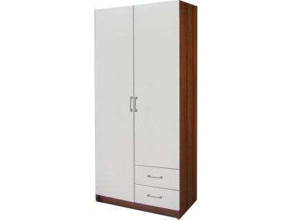 Skříň ESO 2dveřová 61521 ořech/bílá