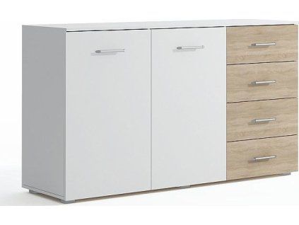 Komoda VANA II 2D4S (Varianta bílá / dub sonoma)
