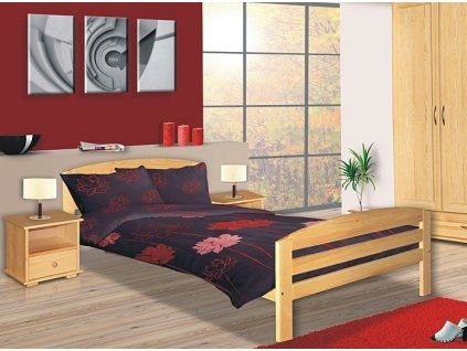 Postel AMELIE 180cm, s roštem (Varianta borovice)