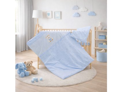 529 povleceni do postylky 2dilne scarlett meda modre 100 x 135 cm