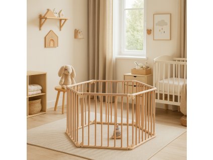 3876 detska drevena ohradka scarlett fany prirodni 98 x 98 cm
