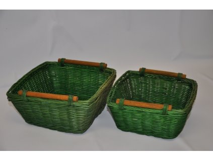 Ratanový košík set 2 varianta zelená