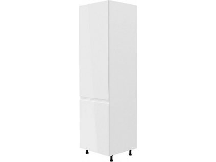 Skříňka na lednici, bílá / bílá extra vysoký lesk, levá, AURORA D60ZL
