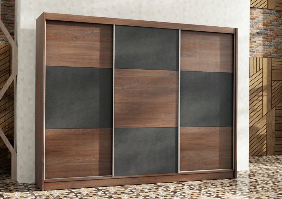 Casarredo Wardrobe CELESTINO 250 oak sterling/concrete