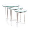 Konferenční stolky 3 ks TRINITY stříbrná/sklo