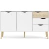 Komoda Retro 381 bílá/dub
