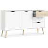 Komoda Retro 381 bílá/dub