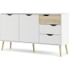 Komoda Retro 381 bílá/dub