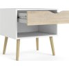 Noční stolek Retro 394 bílá/dub