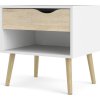Noční stolek Retro 394 bílá/dub