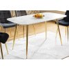 Jídelní stůl CERES 140x80 mramorované sklo/bílá/zlatá