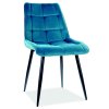 Jídelní čalouněná židle SIK VELVET tyrkysová/černá