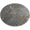 Kusový koberec Emerald geometric 1012 grey and gold kruh (Rozměry koberců 120x120 (průměr) kruh)