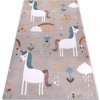 Dětský kusový koberec Fun Unicorn with rainbow beige (Rozměry koberců 80x150)