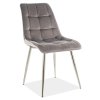 Jídelní čalouněná židle SIK CHROM VELVET šedá/chróm
