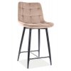 Barová čalouněná židle SIK VELVET béžová/černá