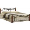 Manželská postel, třešeň / černý kov, 140x200, DOLORES