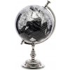 Kovový globus stříbrno-černý 125514