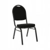 Stohovatelná židle s černou látkou a bílou kostrou