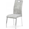 Jídelní židle, potah stříbrná látka COWBOY v dekoru vintage kůže, kovová čtyřnoh