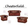 Křeslo Chesterfield Classic 1 kůže bordó