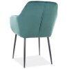 Jídelní čalouněná židle VANDA velvet zelená/černá