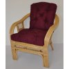 Ratanové křeslo Rio De Janeiro medové - polstr vínový