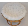 Ratanový papasan 110 cm medový polstr bílý INDO