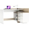 Psací stůl rohový THALES 484881 dub/bílá