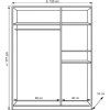 Skříň BASE 3D2Z šatní, 120cm (Varianta bílá)