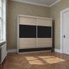 Skříň ANDA 2SL4S šatní, 222cm (Varianta dub sonoma / černá)