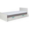 Postel AREST R05 90cm, s roštem a s úložným prostorem (Varianta dub kraft / šedá)