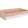 Postel TWINS s přistýlkou 90cm, s roštem (Varianta dub sonoma/bílá)