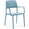 Modrá plastová barová stolička