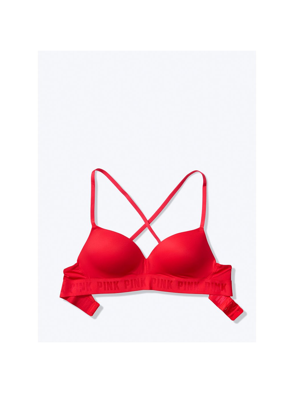 Victoria's Secret PINK Push-up podprsenka bez kostic Wireless Lightly Lined  červená - M&E Beauty