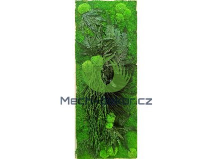 Nástěnný panel 96x36cm mix mechů a rostlin
