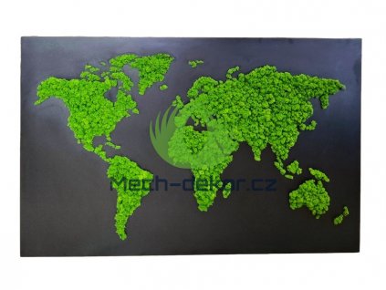 Mapa světa v kovovém černém rámu 145x93cm