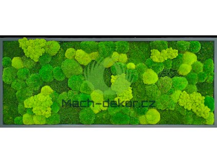 Mechový obraz antracit kovový 136x56cm