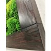 Mechový obraz mix různých mechů - 56x56cm  tmavý rám borovice