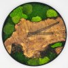 Mechové hodiny průměr 40cm - Olivové dřevo a mix mechů