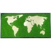 Dřevěná mapa světa - 170x85 cm černý dřevěný rám 200x100cm sobí mech