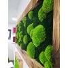 Mechový obraz z masivu 136x56cm (drátkované dřevo) – Plochý +Kopečkový mech