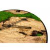 Mechové hodiny průměr 40cm - Olivové dřevo a jarní sobí mech
