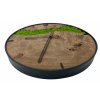 Mechové hodiny průměr 40cm - Ořechový dekor -  finský sobí mech