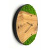Mechové hodiny průměr 55cm, sobí mech a dubová masívní deska