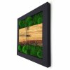Mechové hodiny čtvercové, 40x40 cm s kopečkovým a plochým mechem, masívní dřevo s kůrou mech