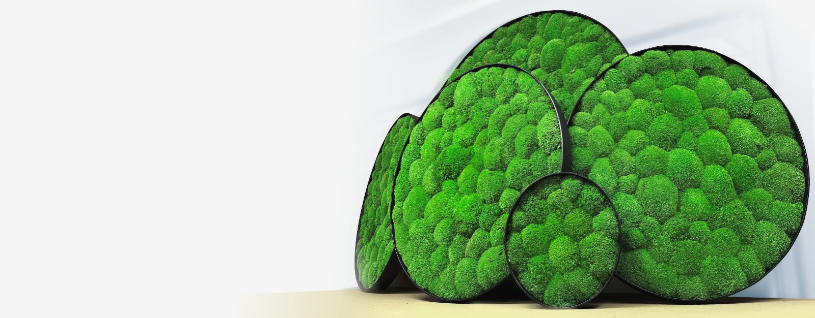 Mechový kopečkový kulatý obraz