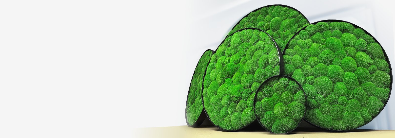 Mechový kopečkový kulatý obraz